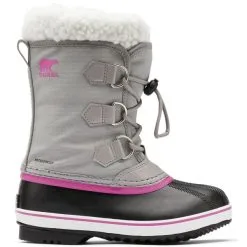 SOREL CHILDRENS YOOT PAC NYLON WP CHROME GREY/BLACK 22